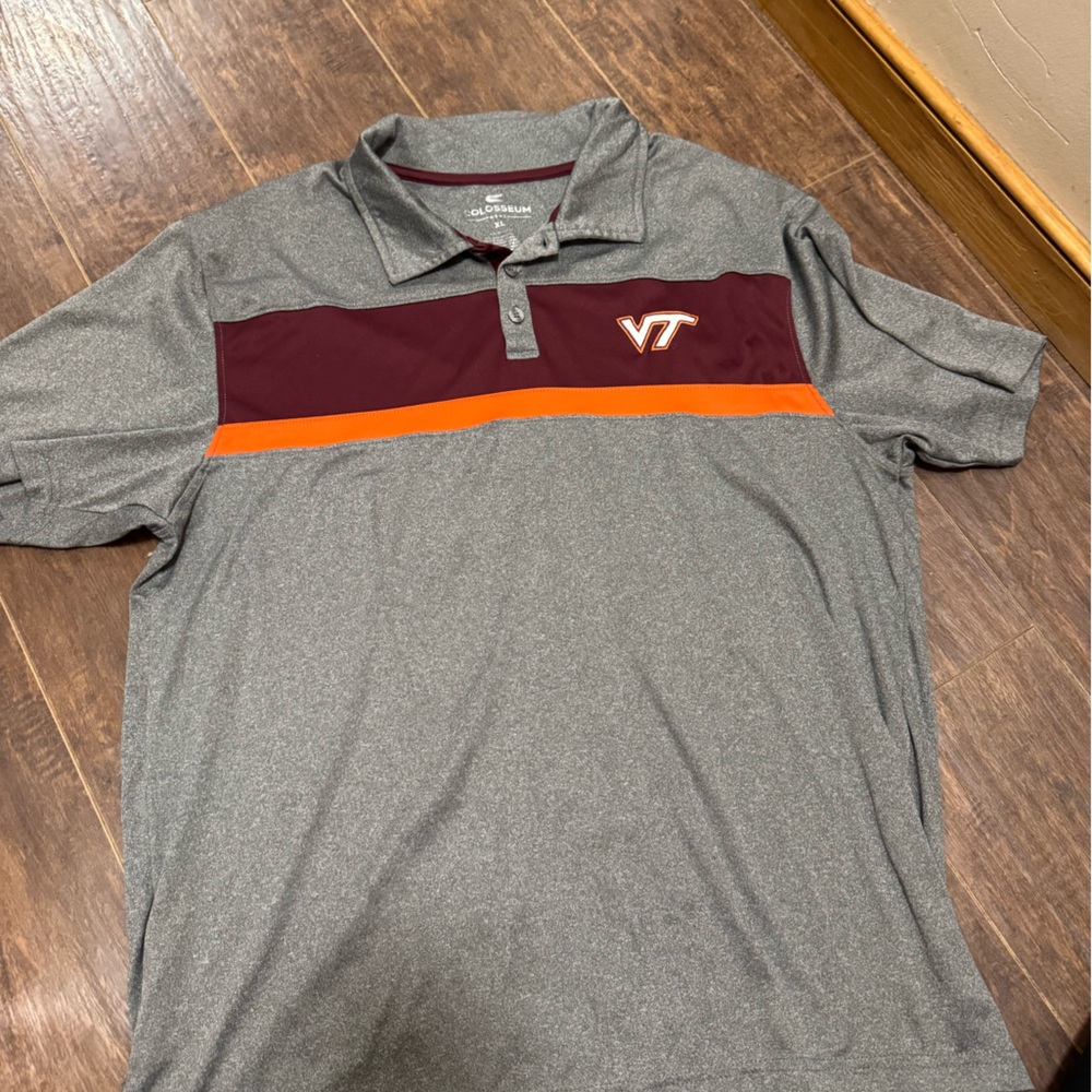 Colosseum Gray and Maroon Polo with Orange Accent